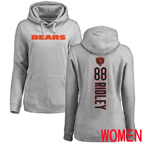 Chicago Bears Ash Women Riley Ridley Backer NFL Football #88 Pullover Hoodie Sweatshirts->nfl t-shirts->Sports Accessory